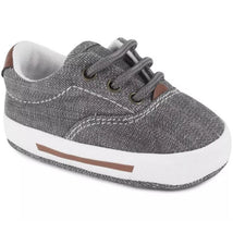 Baby Deer - Baby Boy Canvas Lace-Up Sneaker, Grey Image 1