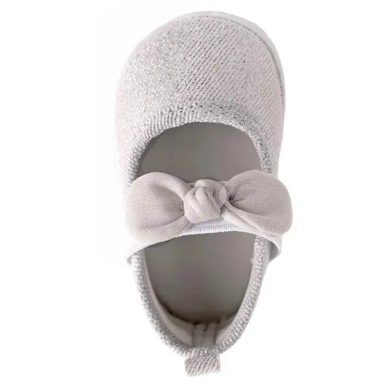 Baby Deer - Baby Girl Kaydence Shimmer Pink Mary Jane Slip On, Silver Image 2