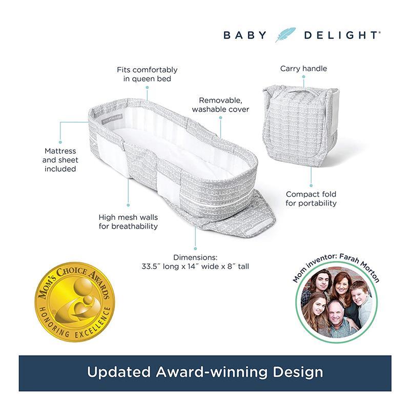 Baby Delight - Snuggle Nest Dream Portable Infant Sleeper, Grey Scribbles Image 9
