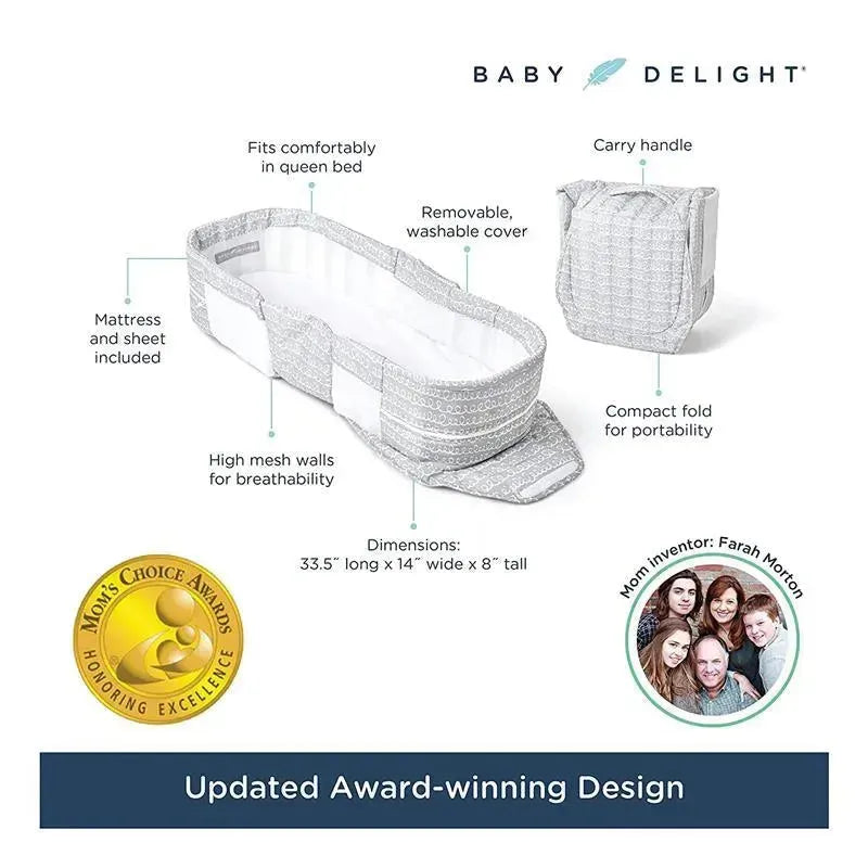 Baby Delight - Snuggle Nest Dream Portable Infant Sleeper, Grey Scribbles Image 5