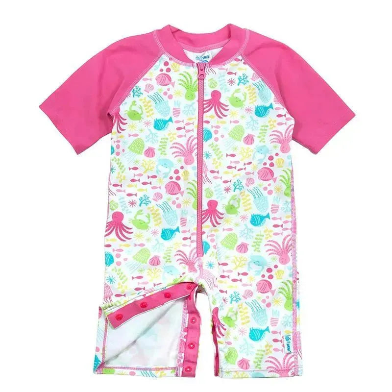 Baby Girls One-Piece Swim Sunsuit White Sea Pals Image 1