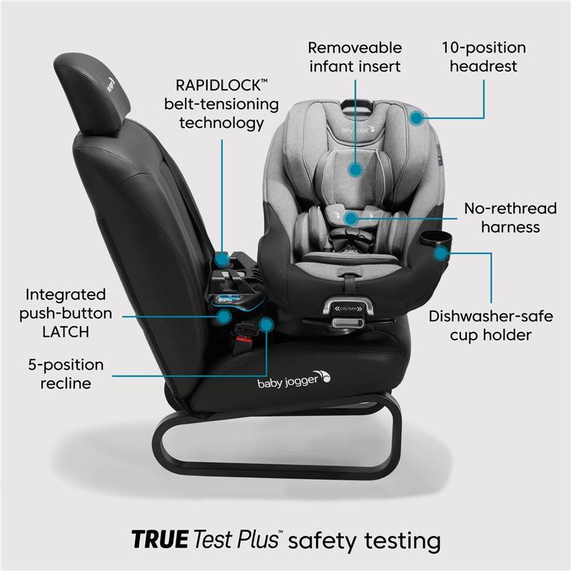Baby Jogger - City Turn Rotating Convertible Car Seat, Onyx Black Image 6