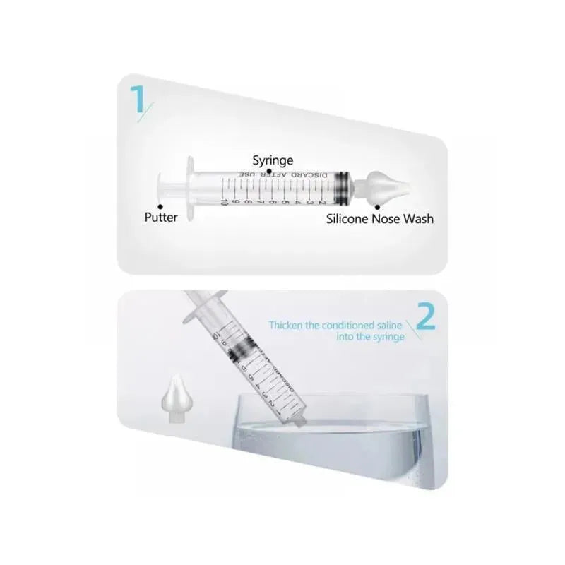 Baby Silicone Solid Needle Tube Care Nasal Aspirator 2Pcs 10ML Image 8