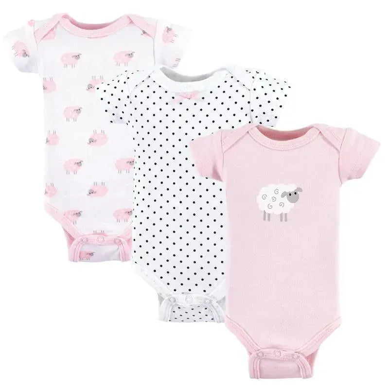 Baby Vision - 3Pc Baby Girl Bodysuit, Preemie, Pink Sheep Image 1