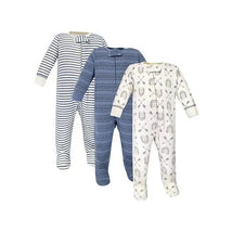 Baby Vision - 3Pk Baby Boy Cotton Zipper Sleep and Play, Hedgehog Image 1