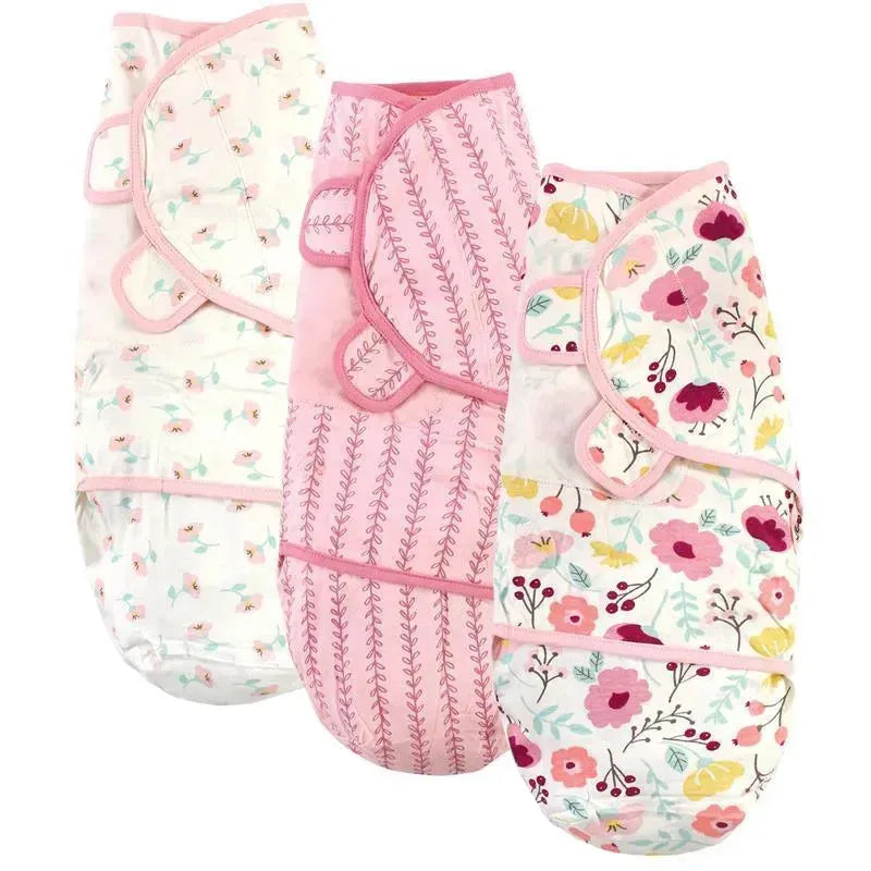 Baby Vision - 3Pk Baby Girl Organic Swaddle Wraps, Botanical, 0/3M Image 1