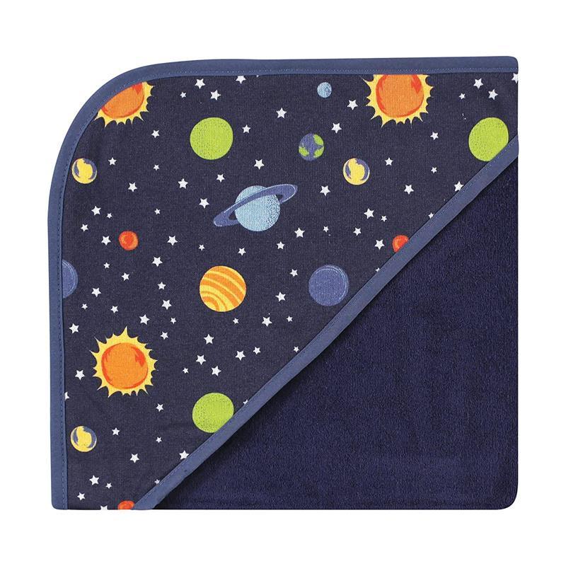 Baby Vision - 3Pk Hudson Baby Cotton Rich Hooded Towels, Solar System Image 5