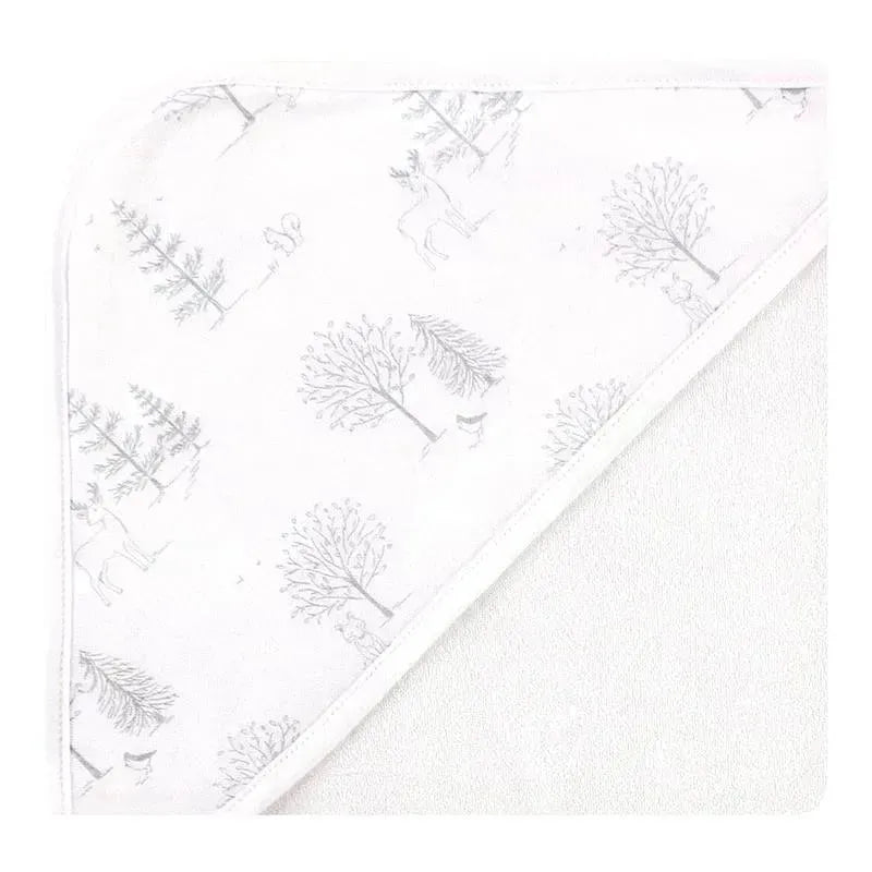 Baby Vision - 3Pk Touched by Nature Baby Organic Cotton Hooded Towels, Gray Woodland Image 3