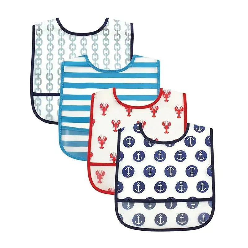 Baby Vision 4Pk Peva Bibs, Nautical Image 1