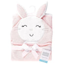 Baby Vision - Hudson Baby Cotton Animal Face Hooded Towel, Pink Bunny Image 2