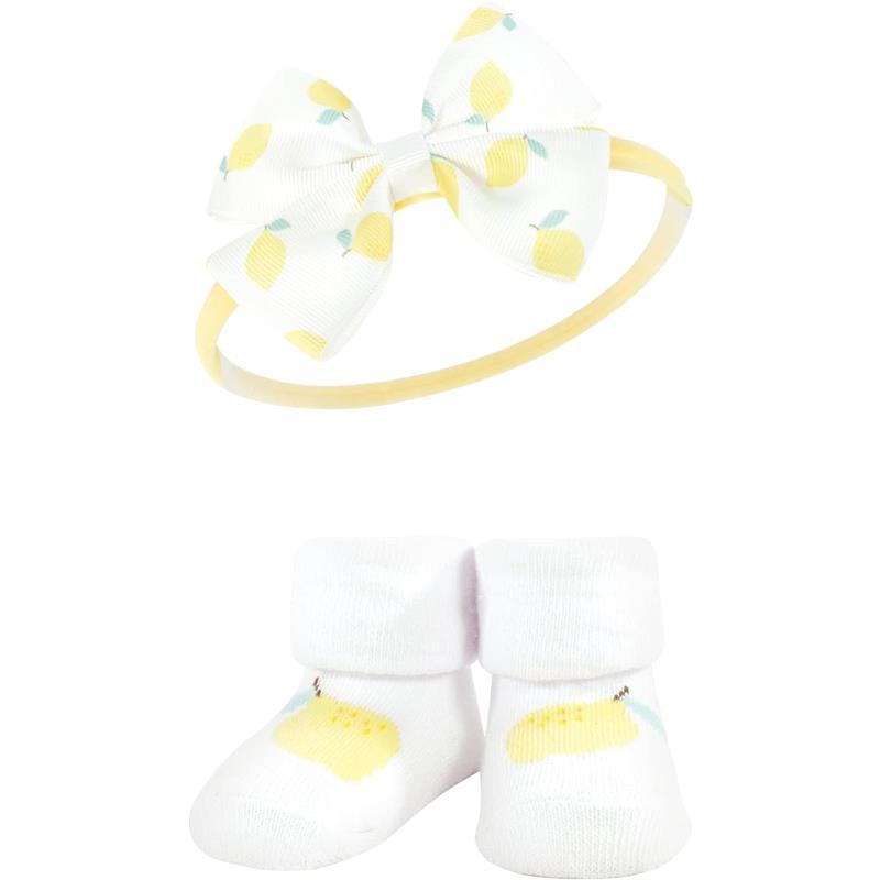 Baby Vision - Hudson Baby Girl's Headband and Socks Giftset, Lemon Image 2