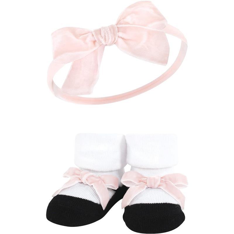 Baby Vision - Hudson Baby Girl's Headband and Socks Giftset, Red Pink Image 2