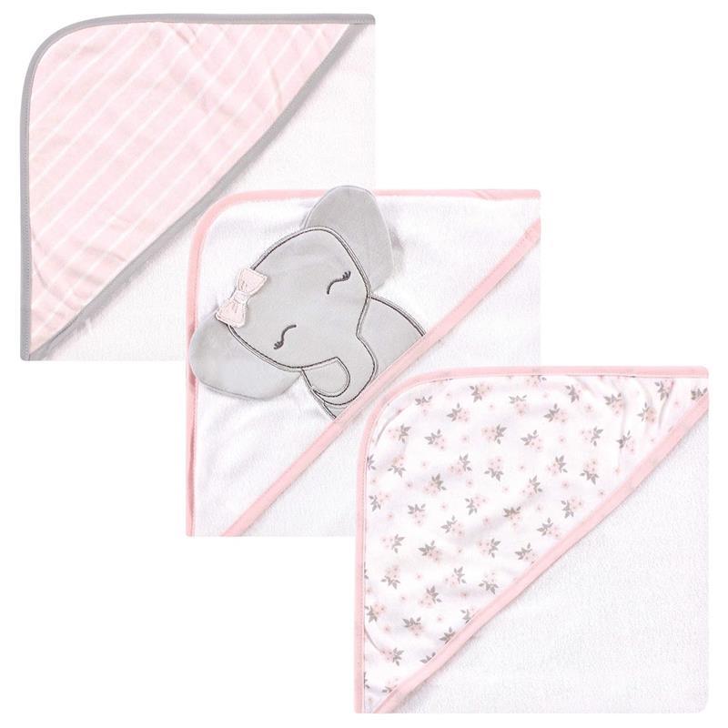 Baby Vision - Hudson Baby Unisex Baby Cotton Rich Hooded Towels, Cute Elephant Image 1