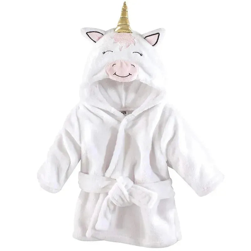 Baby Vision Plush Bathrobes 0-9M, Modern Unicorn Image 1