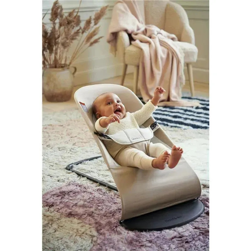 Babybjorn - Baby Bouncer Balance Soft Light Grey Frame Cotton/Jersey, Beige/Gray Image 7