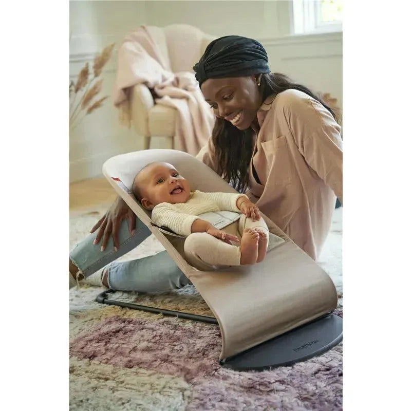 Babybjorn - Baby Bouncer Balance Soft Light Grey Frame Cotton/Jersey, Beige/Gray Image 8