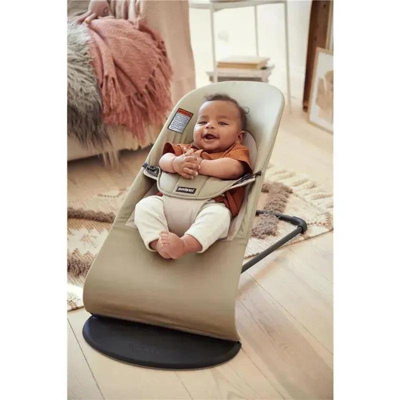 Babybjorn - Baby Bouncer Balance Soft Light Grey Frame Cotton/Jersey, Beige/Gray Image 4