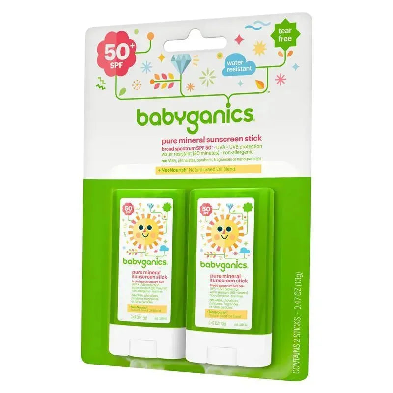 Babyganics Pure Mineral Sunscreen Stick 50+ SPF, 2-Pack Image 1