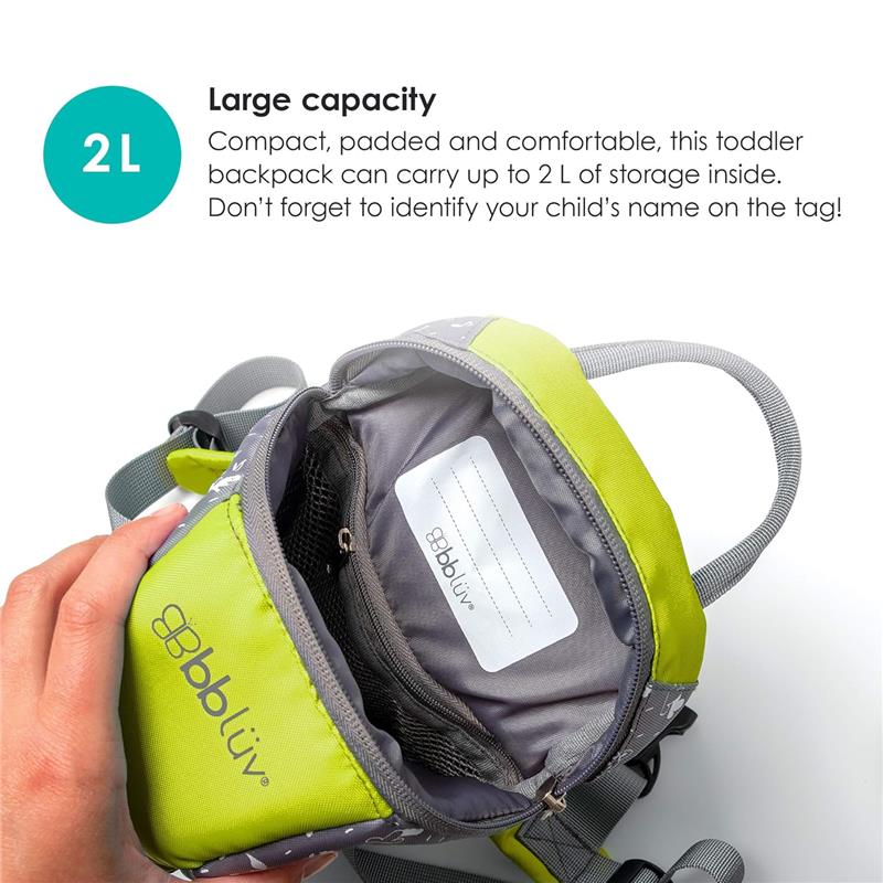 Bbluv - Päk (Lime) - Toddler Backpack With Rein Image 3