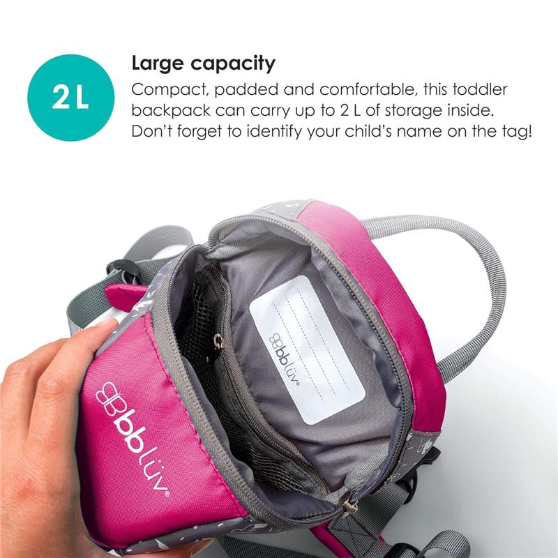 Bbluv - Päk (Pink) - Toddler Backpack With Rein Image 2