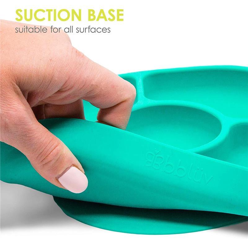 Bbluv - Yümi 4-Section Silicone Plate And Spoon, Aqua Image 5