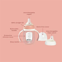 Beaba - 2-In-1 Glass Training Cup, Charcoal Image 2