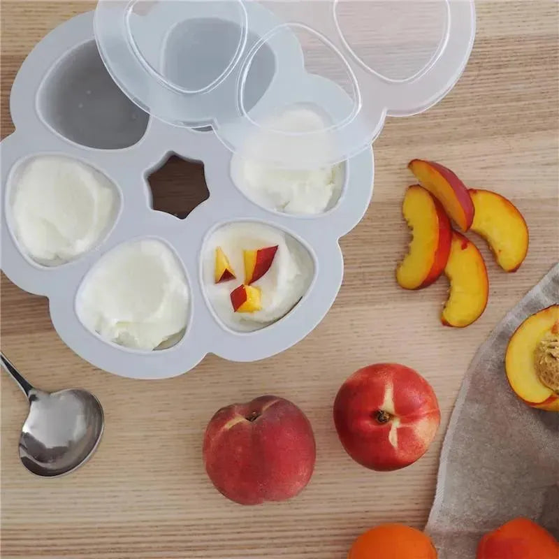 Beaba - Multiportions Silicone Baby Food Storage Container, Cloud Image 4