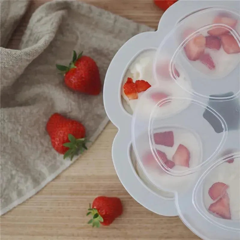 Beaba - Multiportions Silicone Baby Food Storage Container, Cloud Image 6