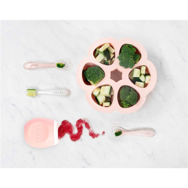 Beaba Multiportions Silicone Baby Food Freezer Tray 3Oz-Rose Image 3