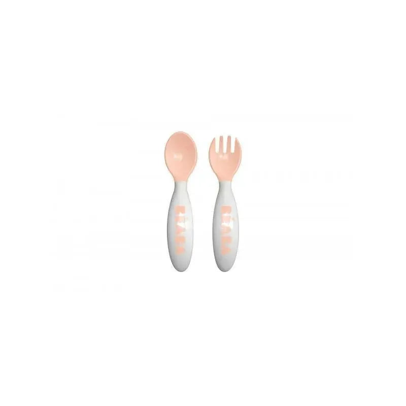 Beaba - 2Pk Second Stage Ergonomic Cutlery, Rose Image 6