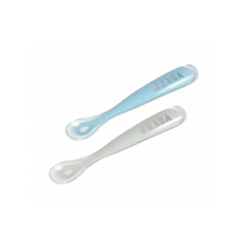Beaba - 2Pk Silicone Spoon Travel Set, Cloud/Rain Image 6