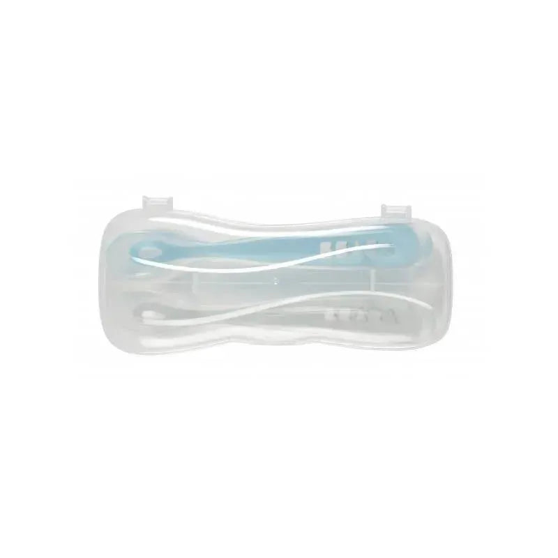 Beaba - 2Pk Silicone Spoon Travel Set, Cloud/Rain Image 5