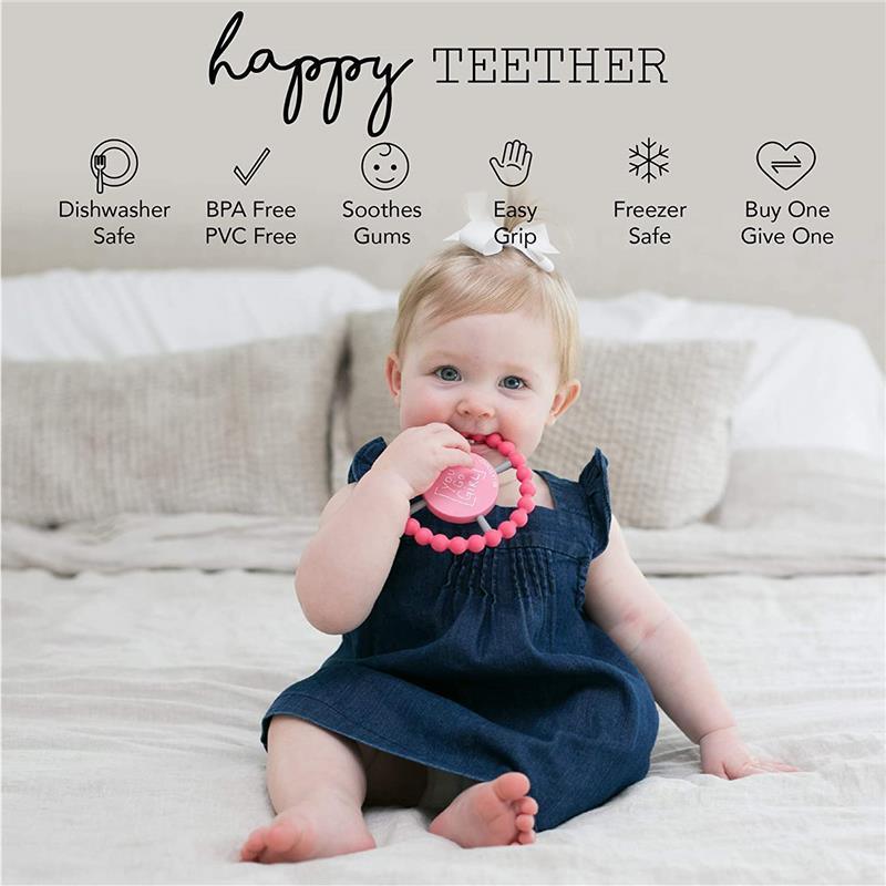 Bella Tunno - Happy Teether, Soft & Easy Grip Baby Teether Toy, Non-Toxic and BPA Free, I Love Dad  Image 3