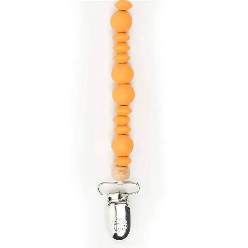 Bella Tunno Silicone Beaded Pacifier Clip- mango Image 2