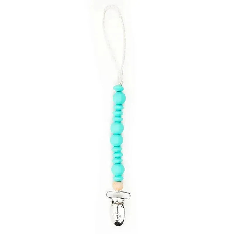 Bella Tunno Silicone Beaded Pacifier Clips - Turquoise Image 3
