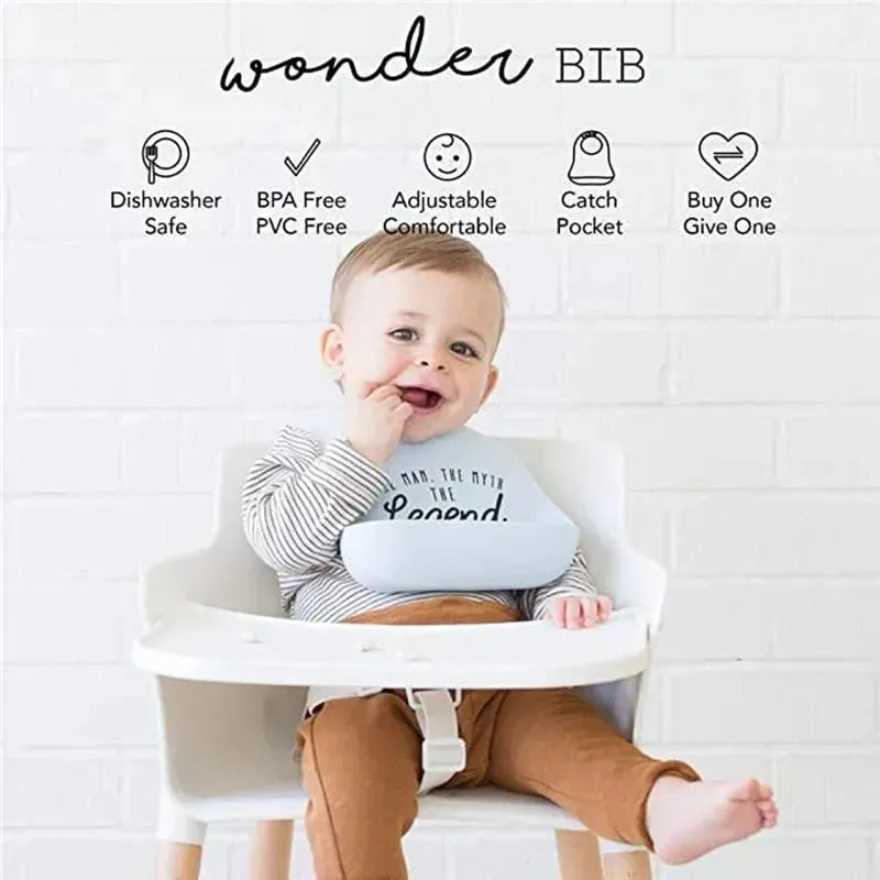 Bella Tunno - Wonder Bib, Silicone Baby Bib, Non-toxic BPA Free, I Love Grandpa Image 5