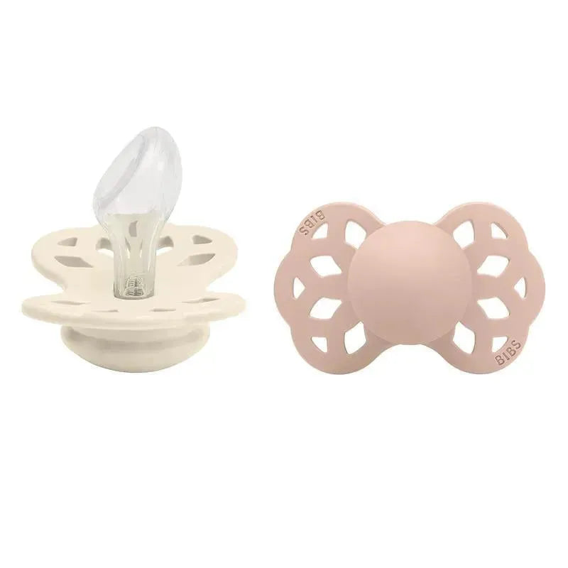 BIBS - 2Pk Ivory/Blush Infinity Anatomical Pacifier, 6/18M Image 1