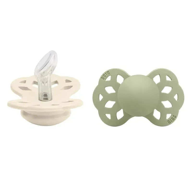 BIBS - 2Pk Ivory/Sage Infinity Anatomical Pacifier, 0/6M Image 1