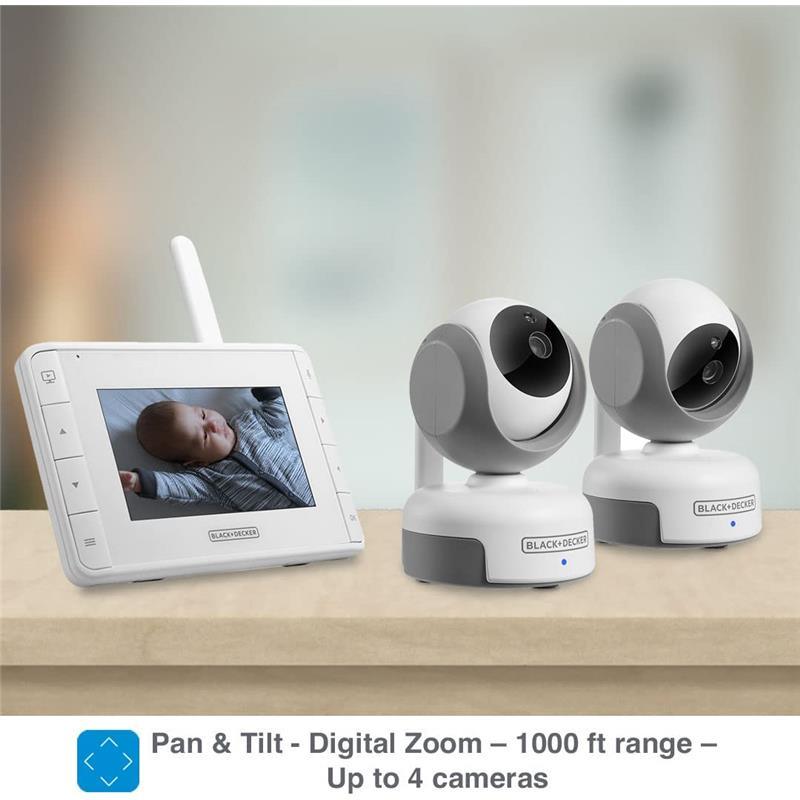 Black + Decker - 4.3 Digital Video Baby Monitor with Pan-Tilt-Zoom Camera Image 7