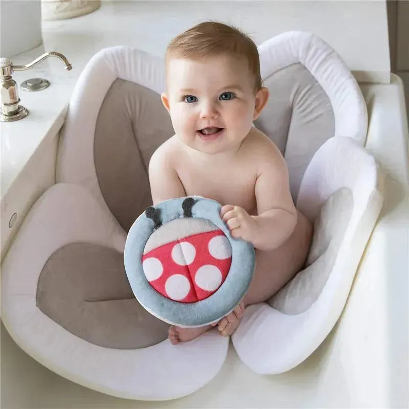 Blooming Bath Lotus - Baby Bath Seafoam, White/Gray Image 7