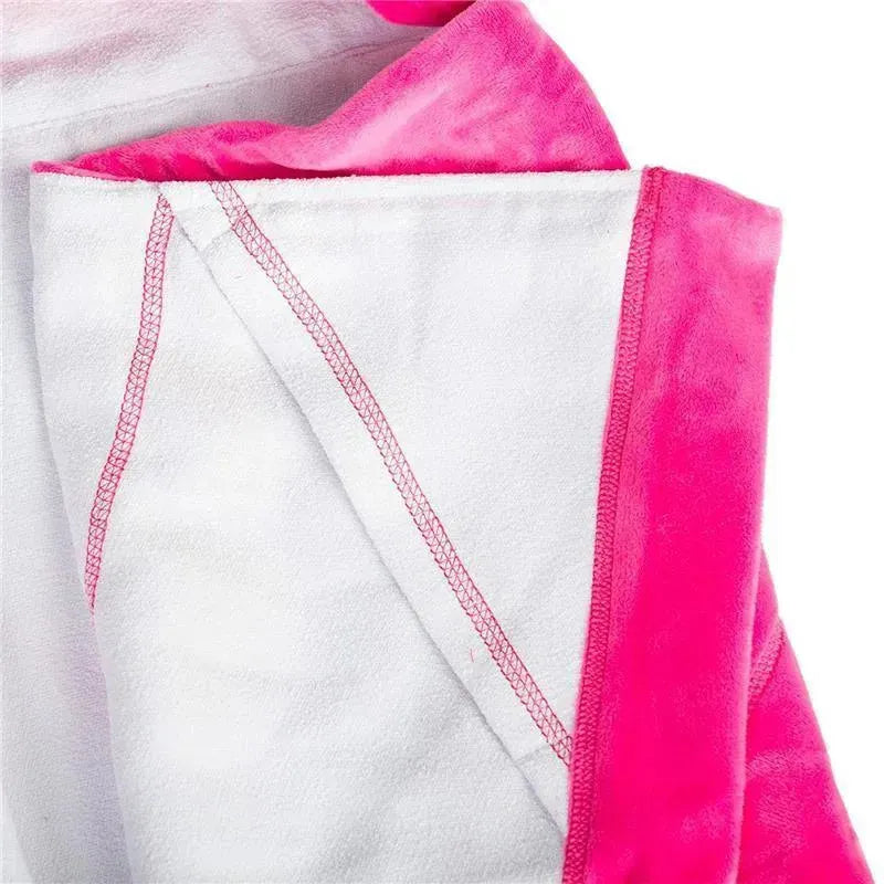 Blooming Bath Plush Hooded Bath Towel - Pink Image 4