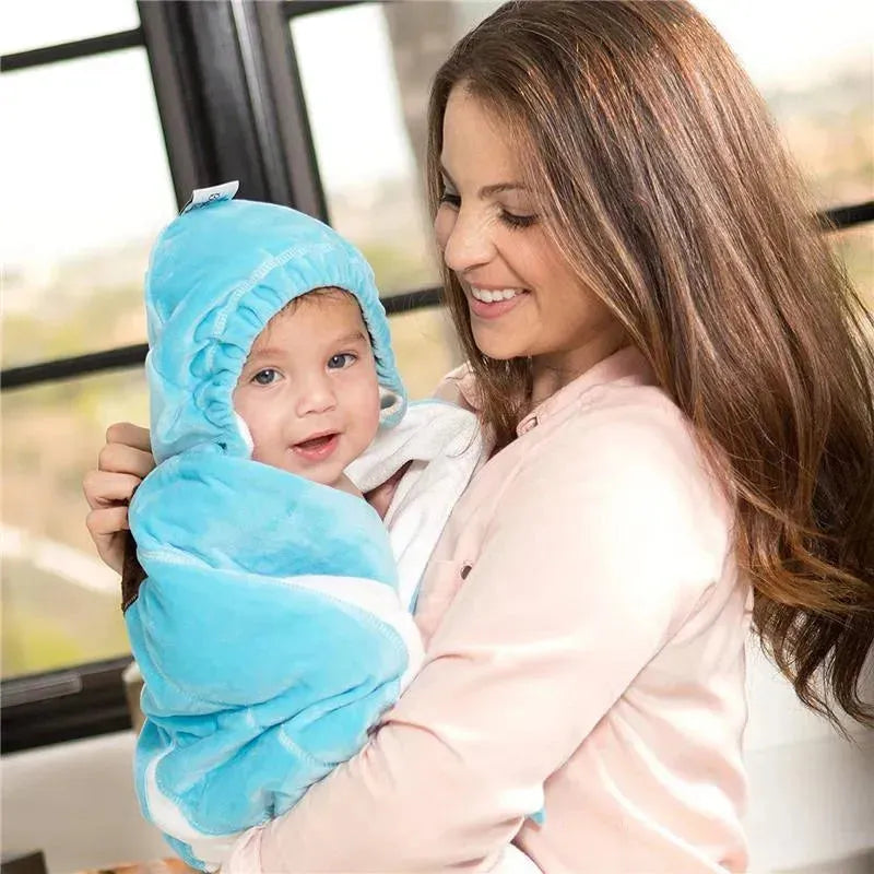 Blooming Bath Plush Hooded Bath Towel - Pink Image 9