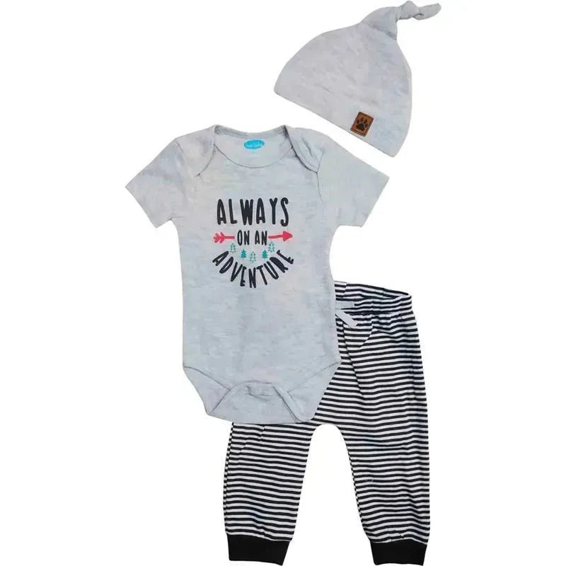 Bon Bebe 3 Piece Gray Bodysuit Set Image 1