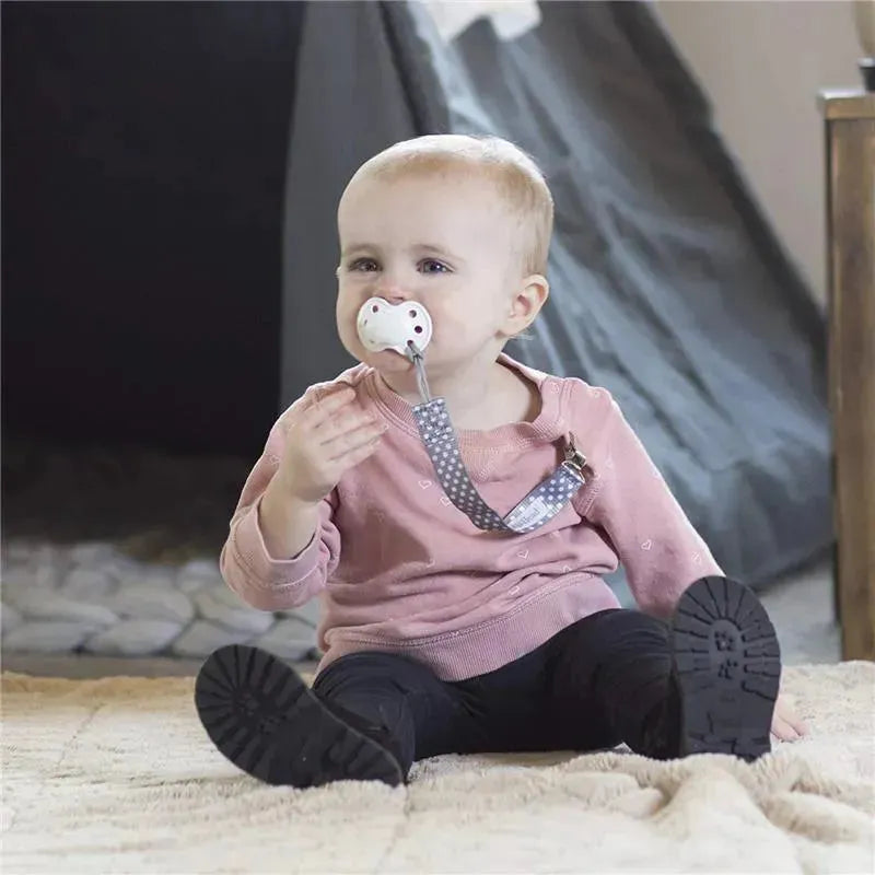 Booginhead - Pacifier Clip Pacigrip 2Pk, Grey Chevron/Dots Image 5
