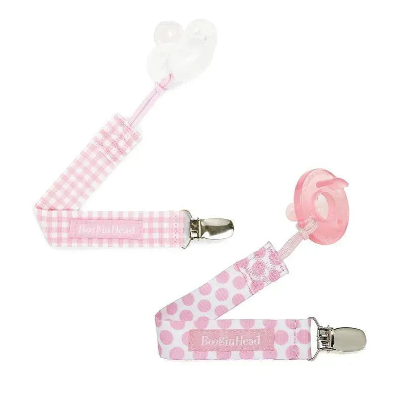 Booginhead - Pacifier Clip Pacigrip 2Pk, Pink Asst Image 1