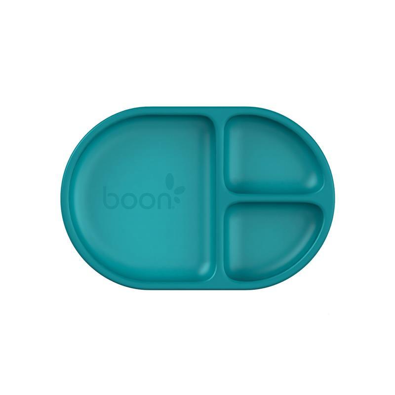 Boon - CHOW™ Bbay and Toddler Silicone Divided Plate Set, Blue Image 3