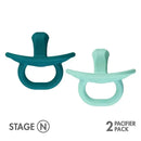 Boon Jewl Orthodontic Pacifier, Silicone Pacifier, Stage 2, 3 months +, Pack of 2, Blue Image 10