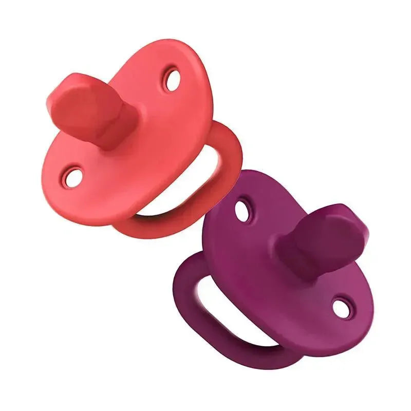 Boon Jewl Orthodontic Pacifier, Stage 2, 3 months + Silicone Pacifier, Pack of 2, Pink Image 1