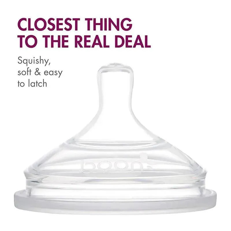 Boon NURSH 3-Pack Standard-Neck Slow-Flow Nipples, Clear Image 8