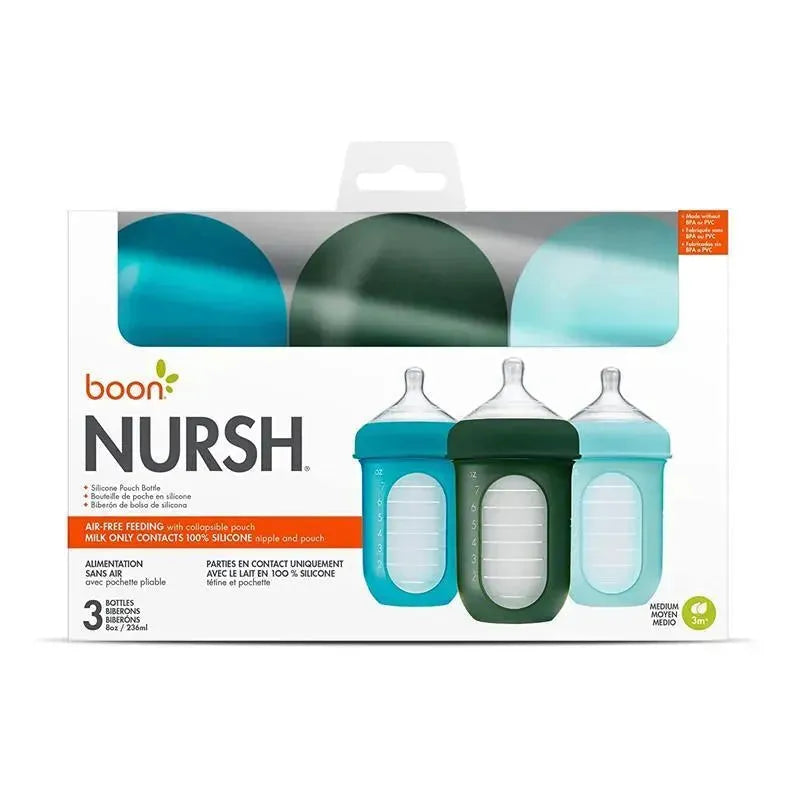 Boon - Nursh 8Oz Bottle 3Pk, Blue Multi Stage 2 Image 6